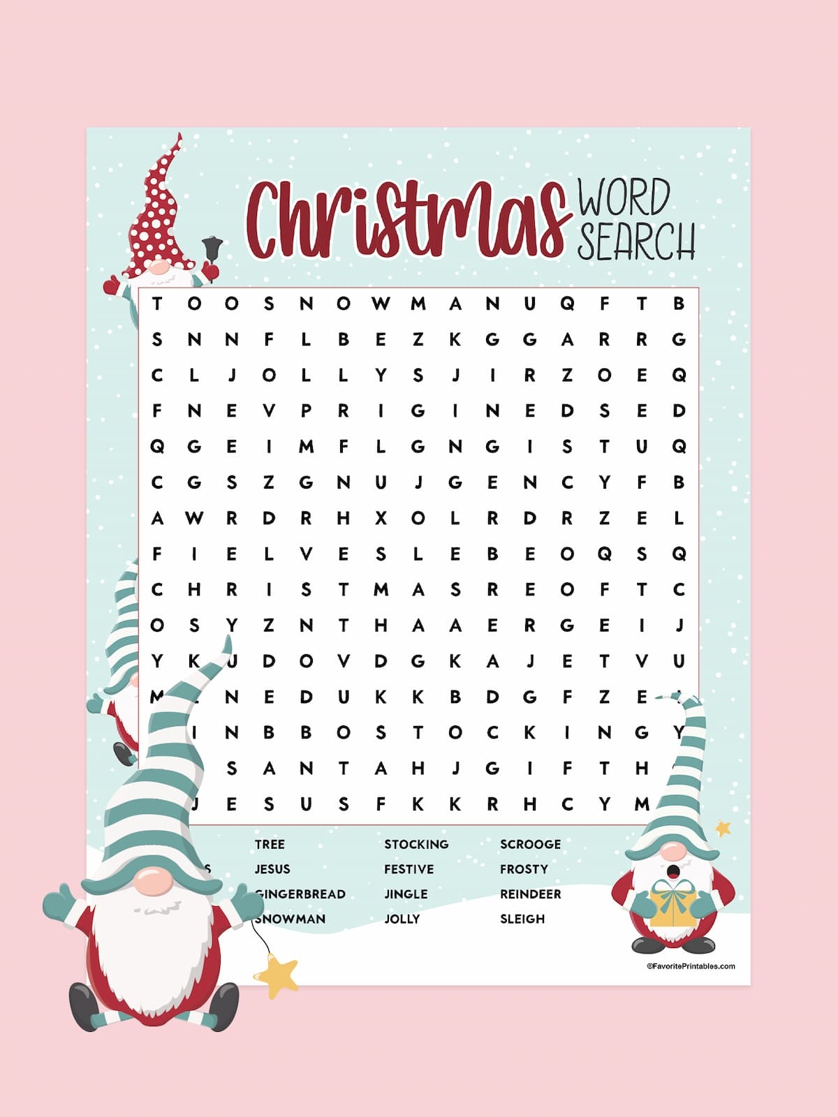 Kids Christmas Word Search Printable Free