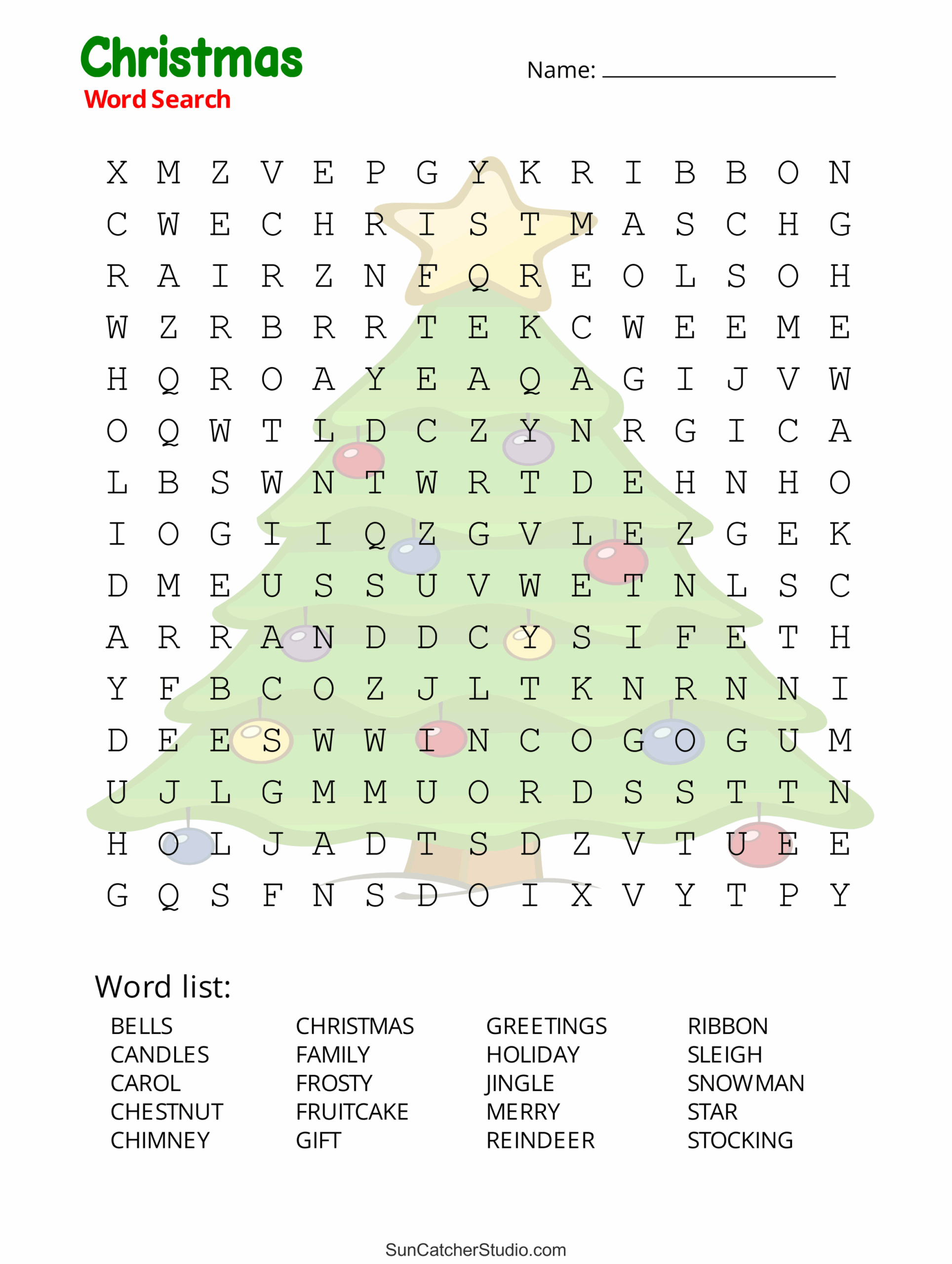 Printable Christian Christmas Word Search