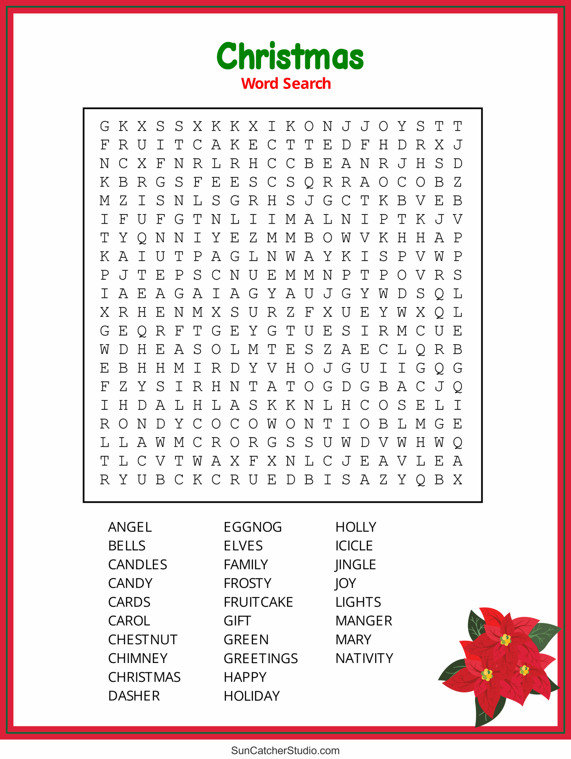 Printable Christmas Word Search For Adults
