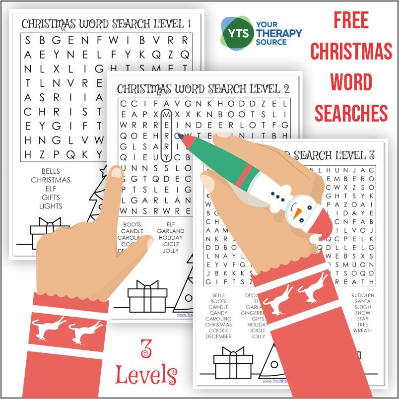 Christmas Word Search Printable FREE Your Therapy Source