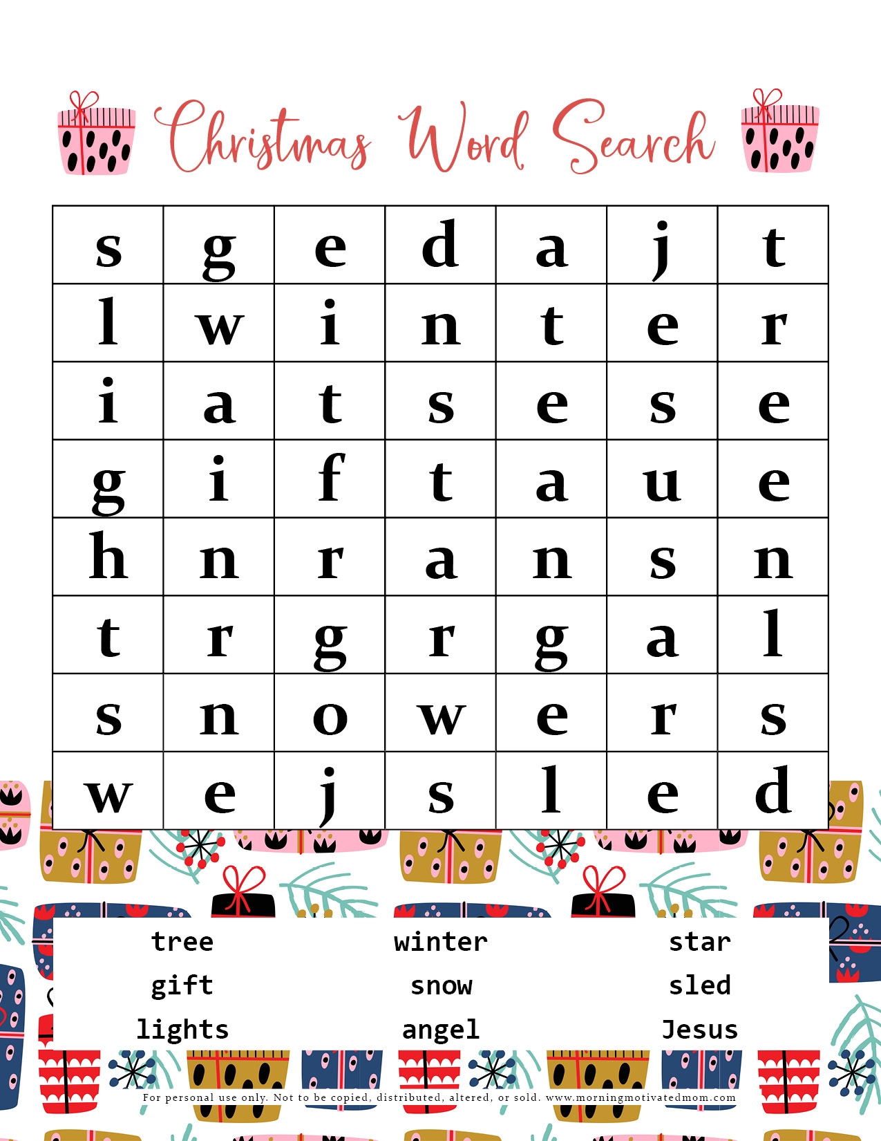 Christmas Word Search Printable Morning Motivated Mom