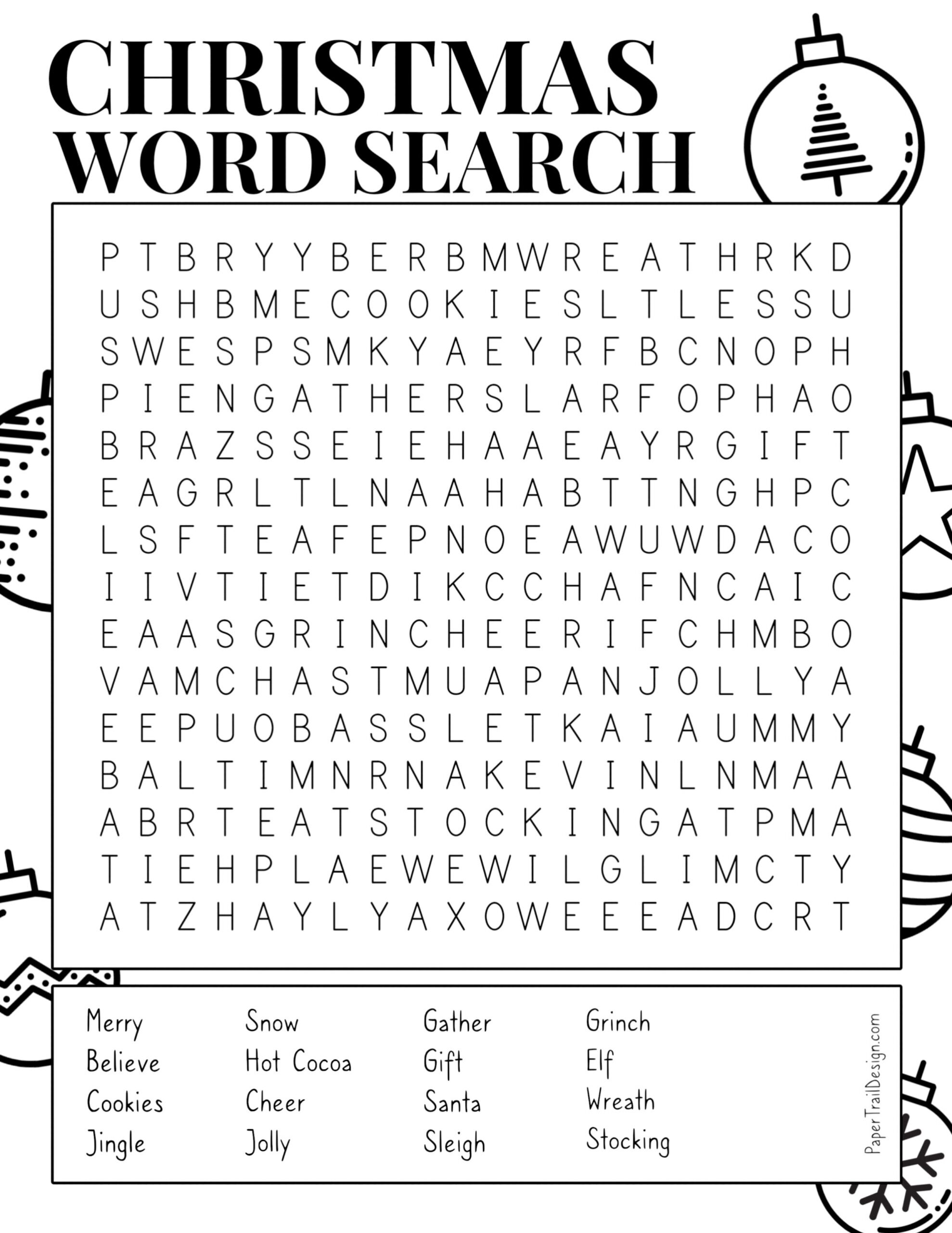 Christmas Search A Word Printables Christmas Search A Word Printables