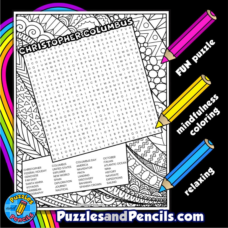 Columbus Day Word Search Printable
