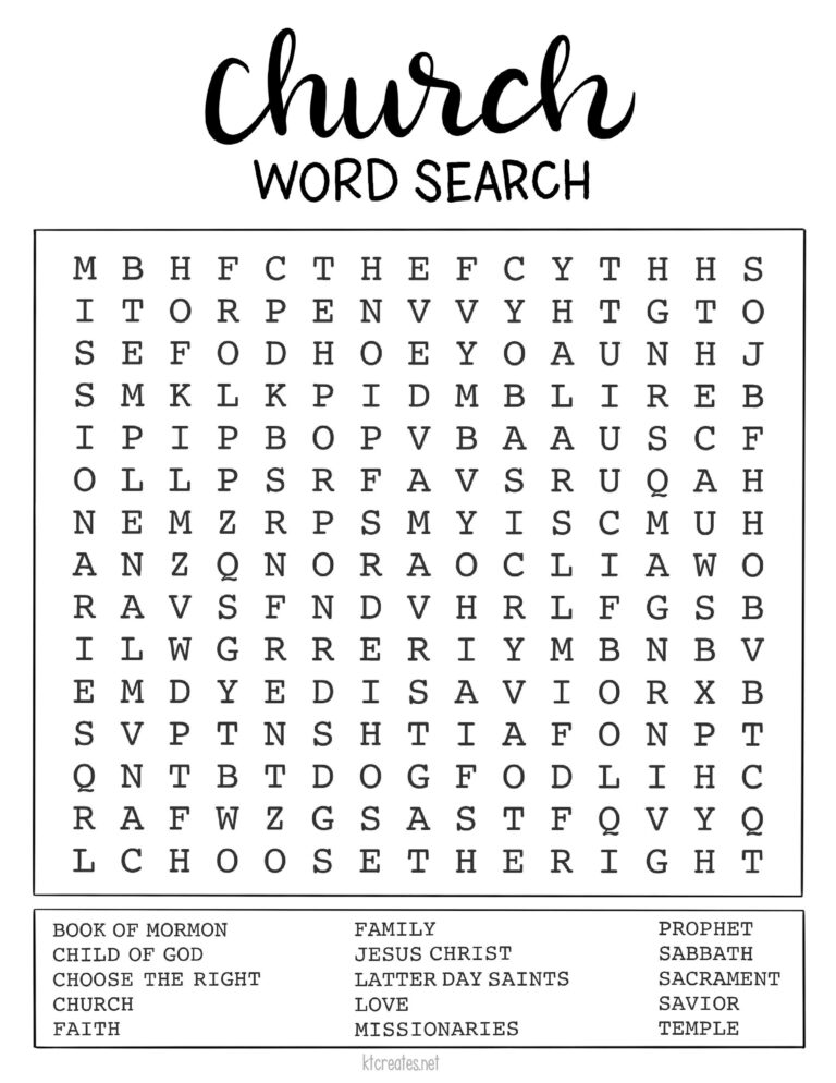 Church Word Search