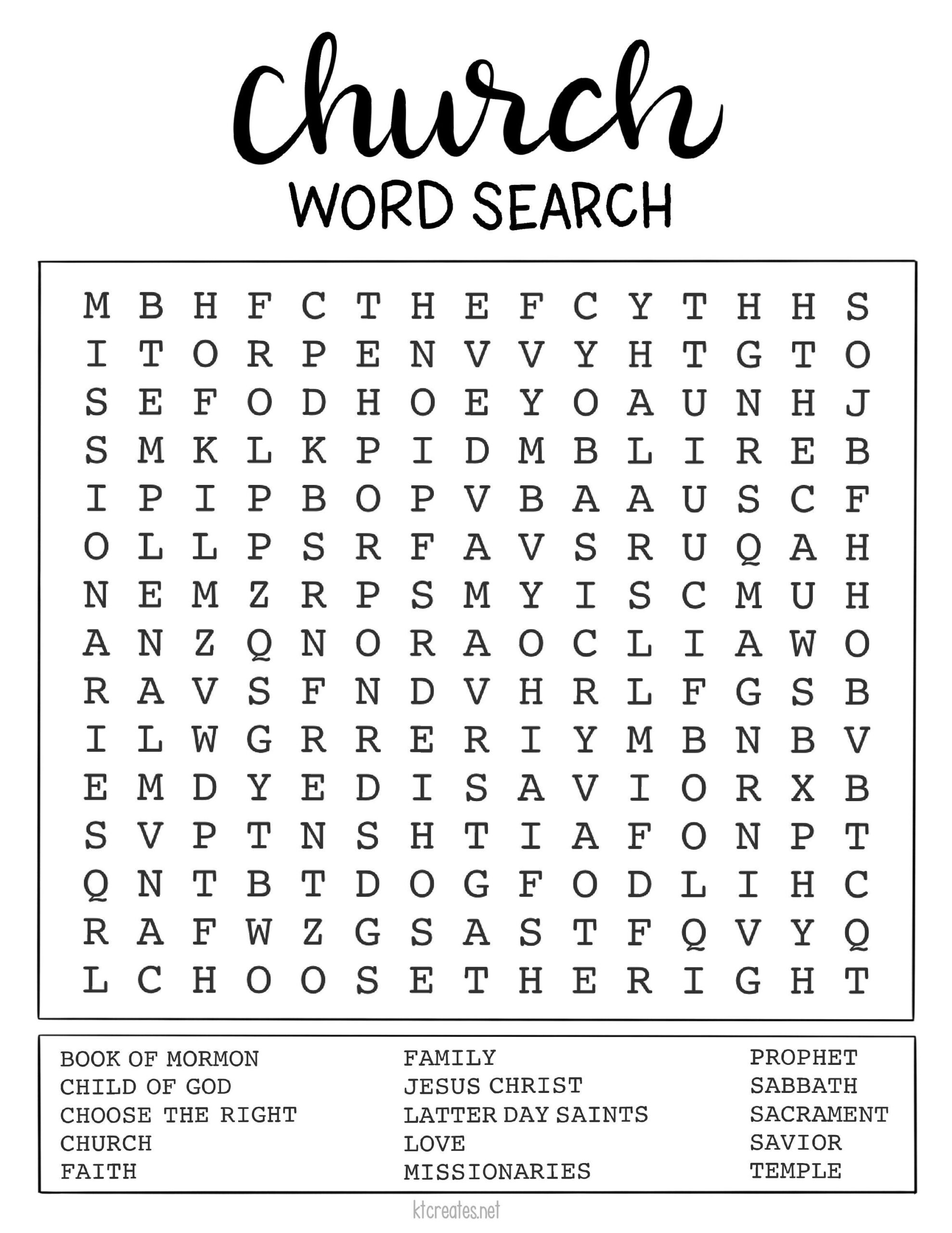 Church Word Search