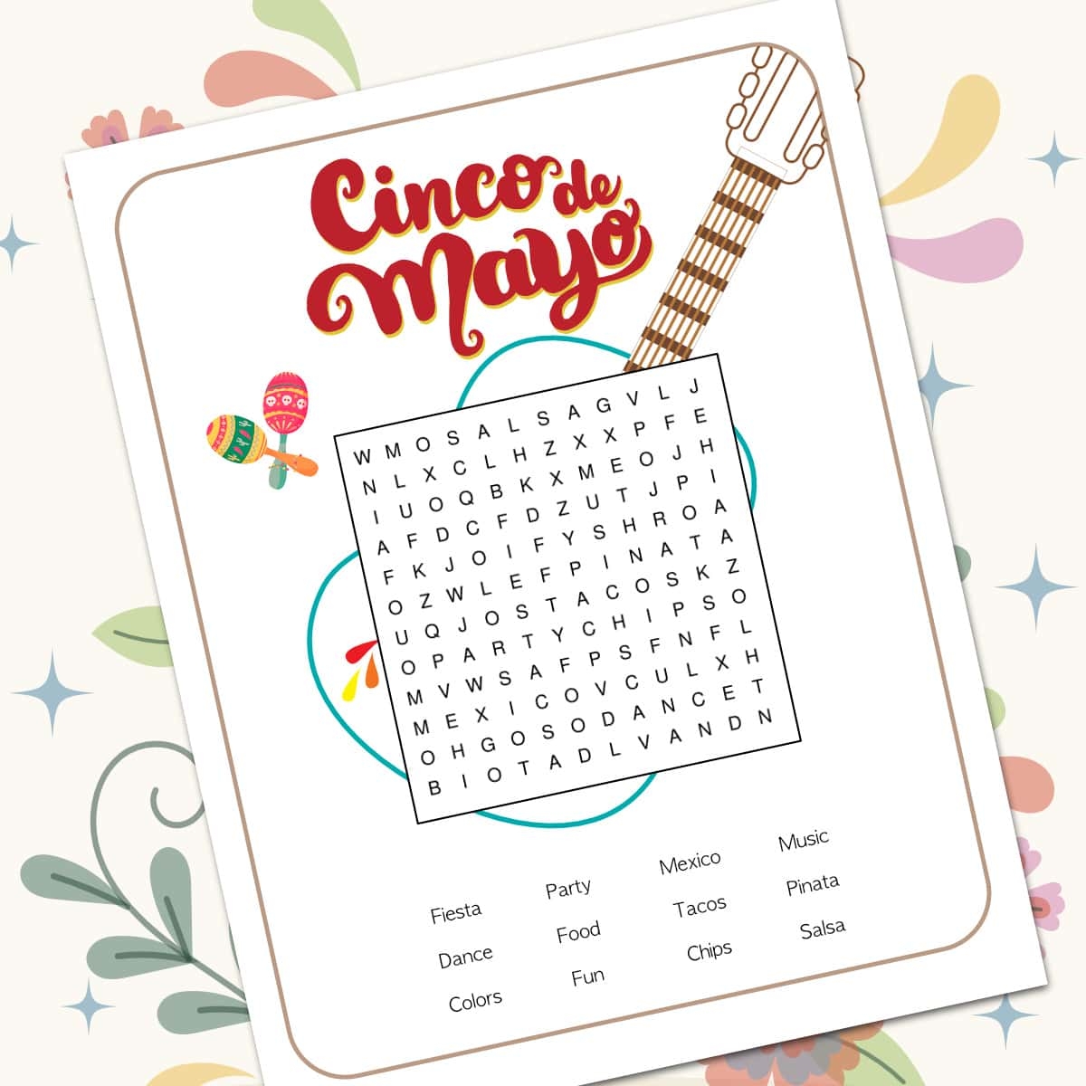 Word Search Mexico Printable