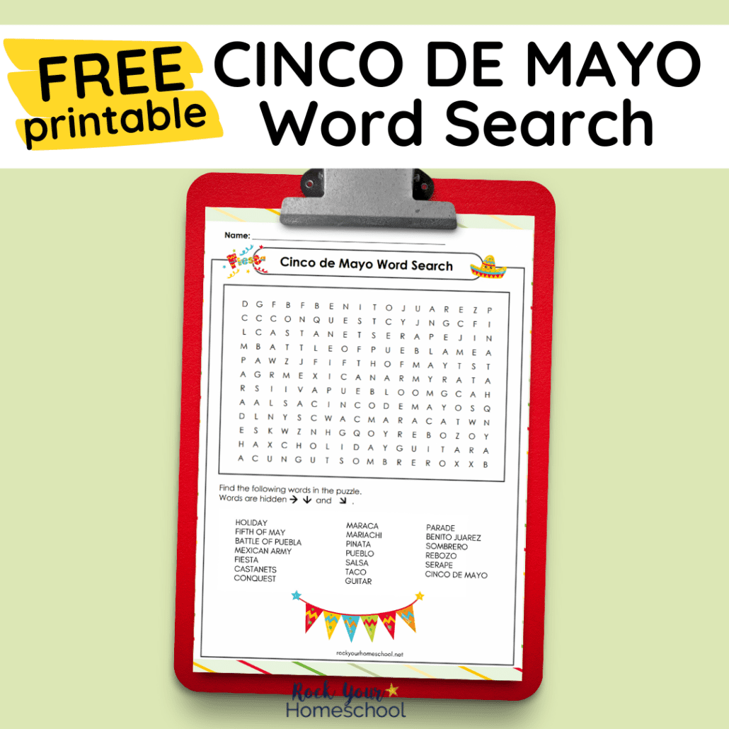 Cinco De Mayo Word Search Rock Your Homeschool