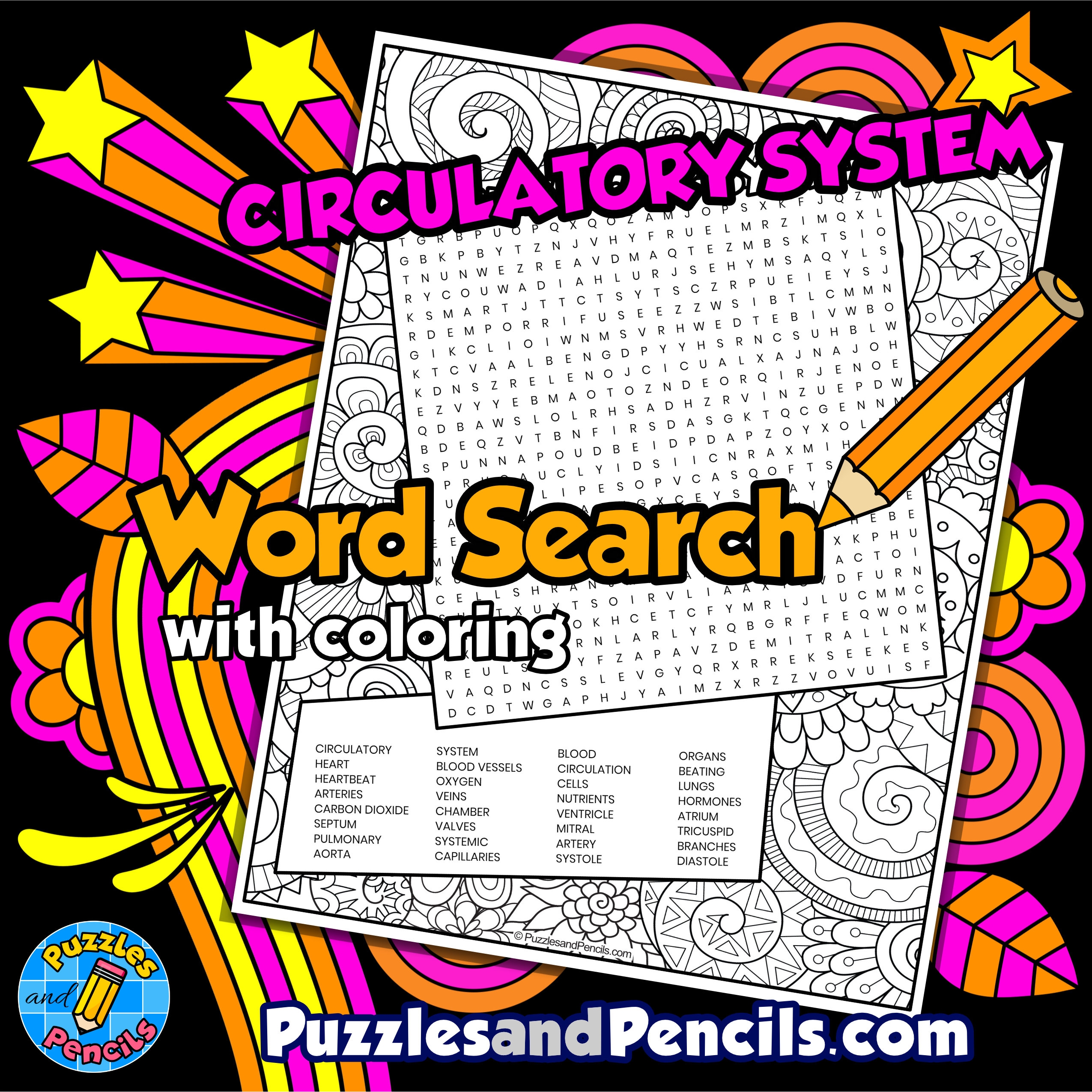 Circulatory System Word Search Free Printable Circulatory System Word Search Free Printable