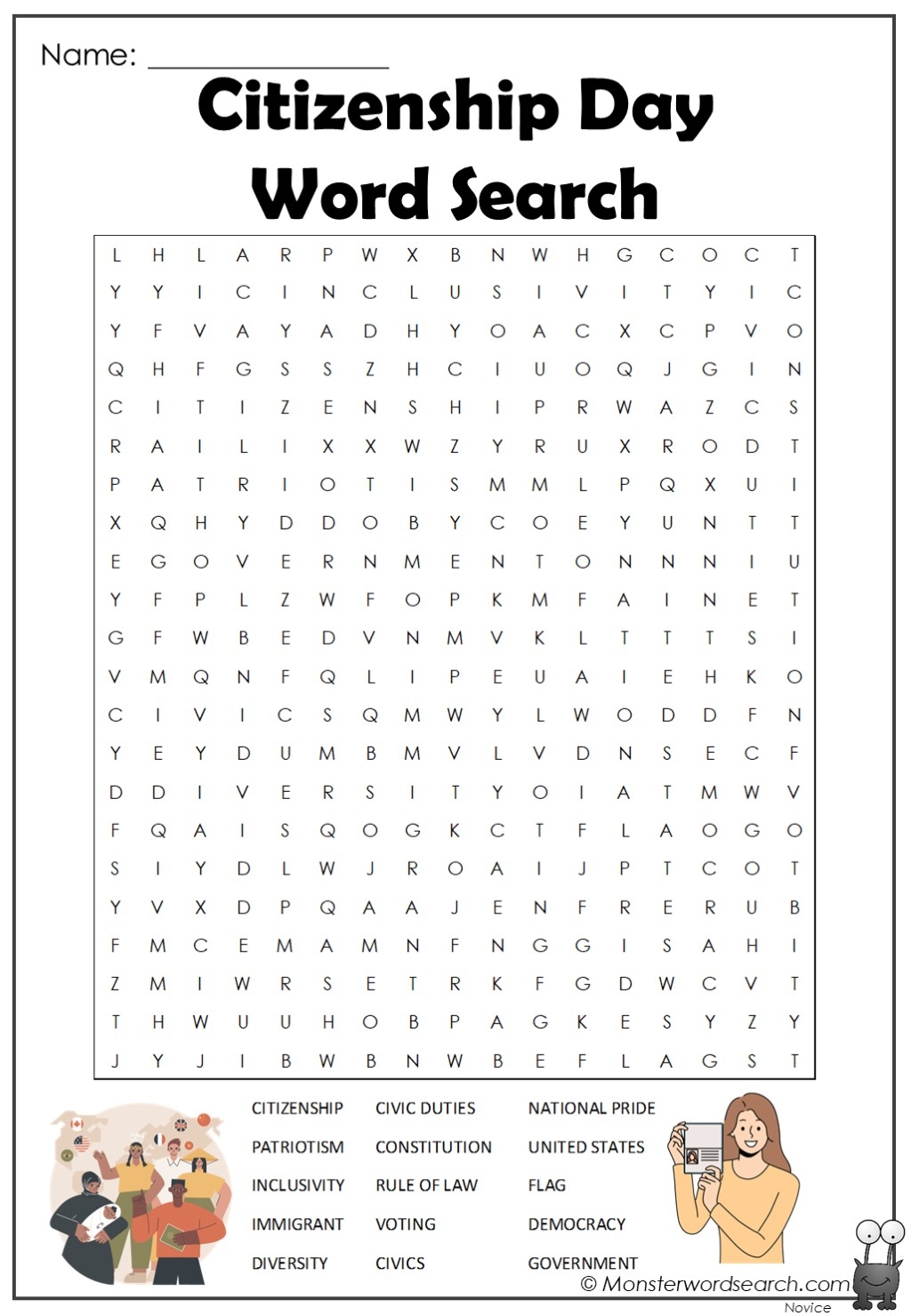 Constitution Word Search Printable