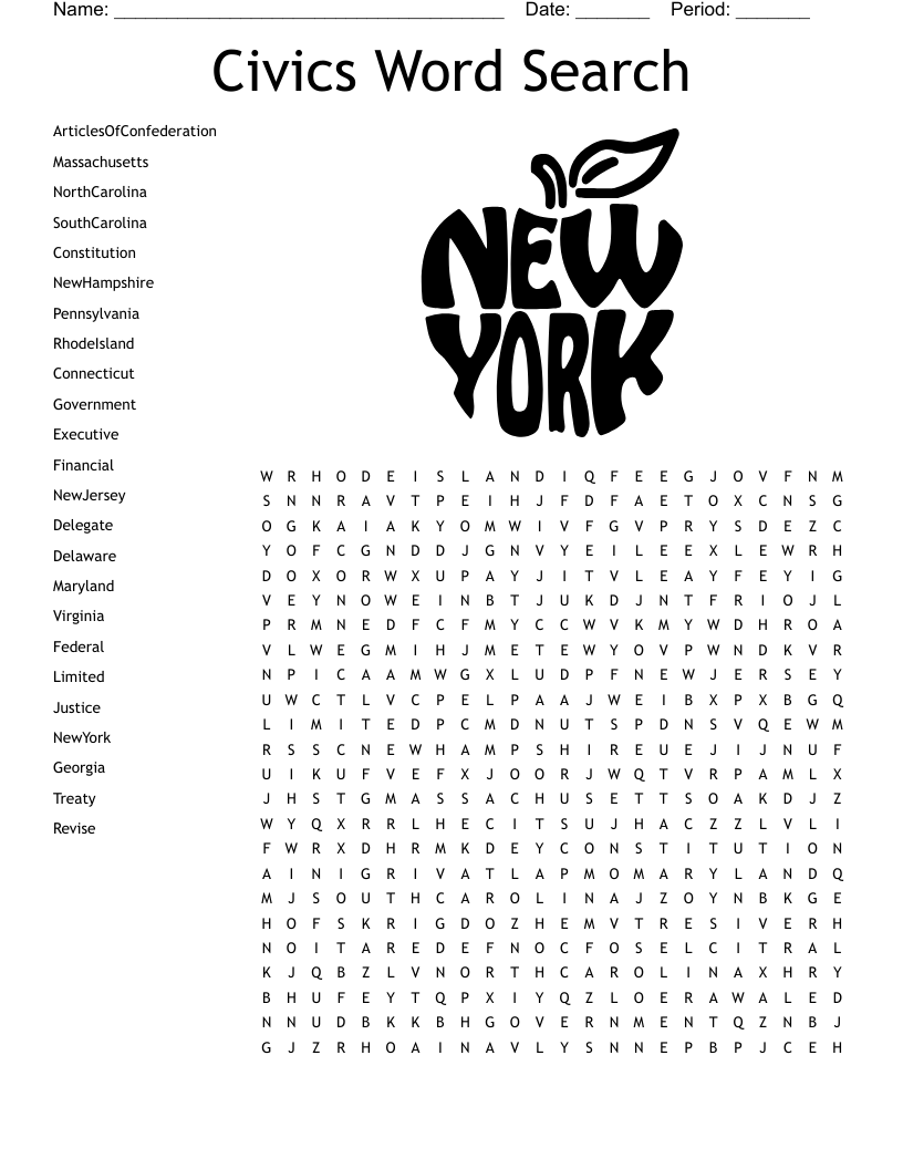 Civics Word Search WordMint
