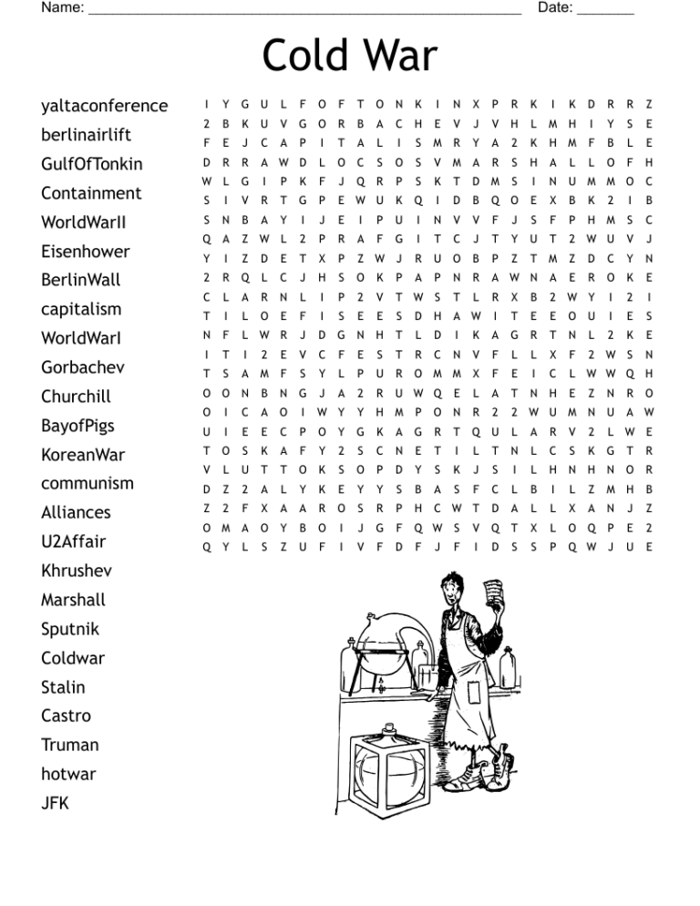 Cold War Word Search WordMint
