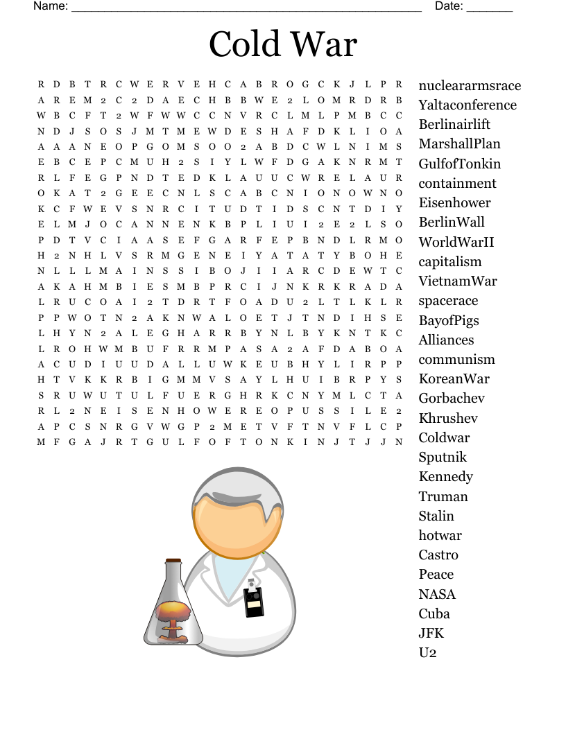 Cold War Word Search WordMint