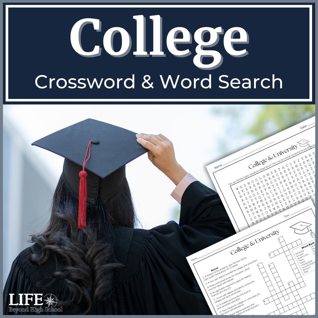 College Word Search Puzzle Printable