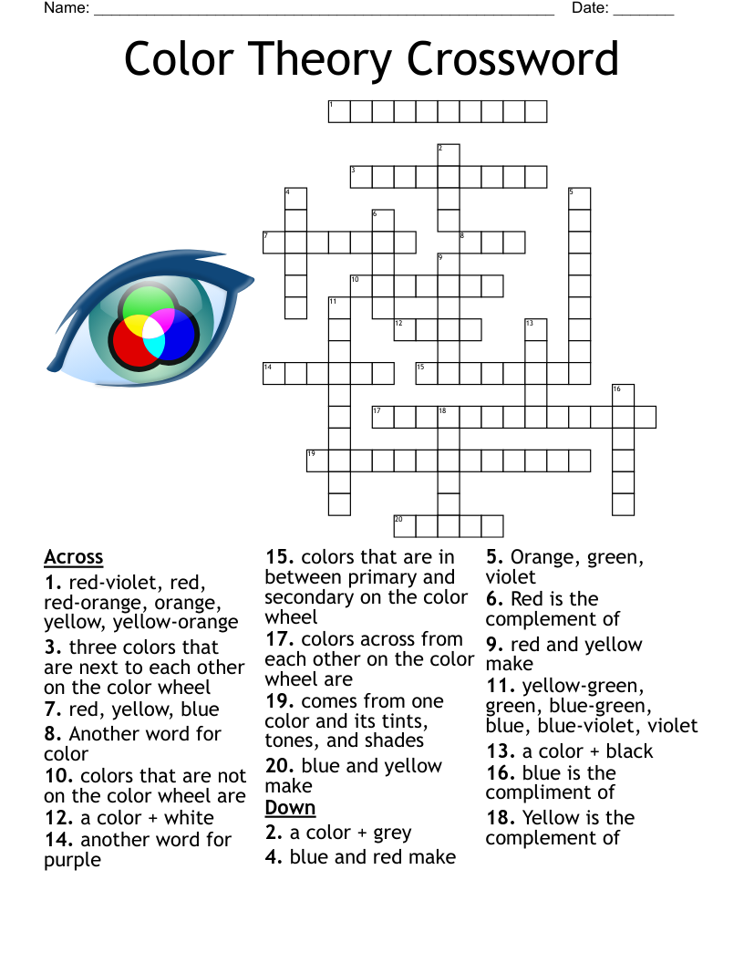 Color Theory Crossword WordMint