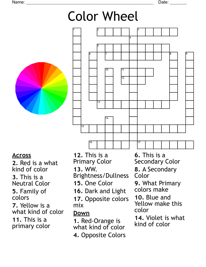 Color Theory Word Search WordMint