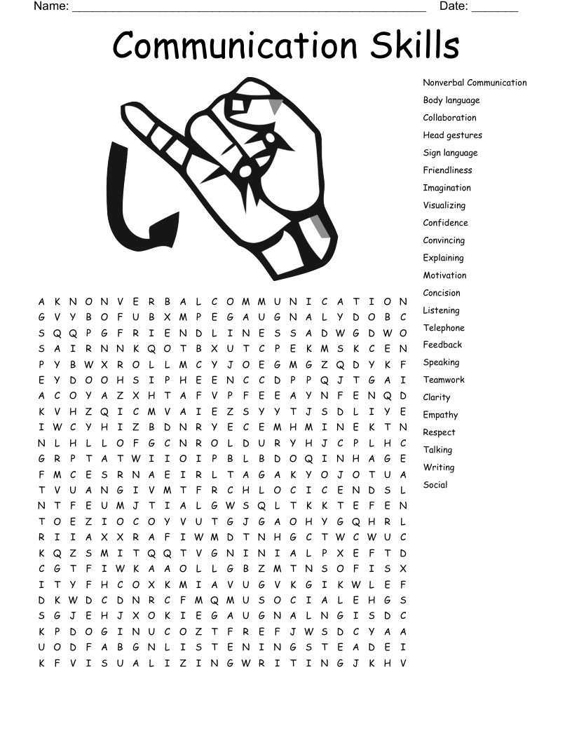 Communication Word Search WordMint