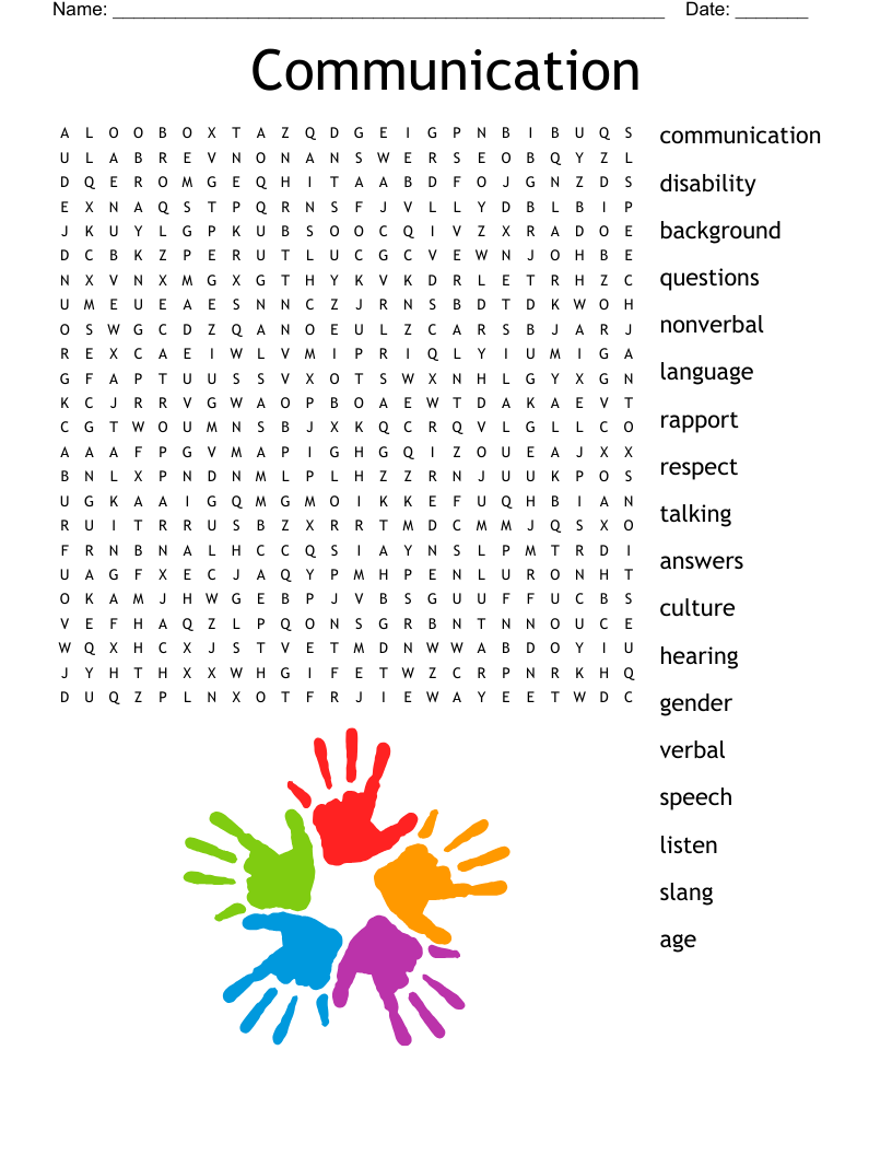 Communication Word Search WordMint Worksheets Library