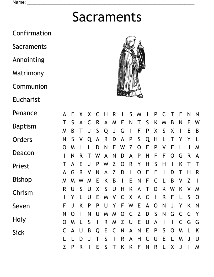 First Communion Word Search Printable