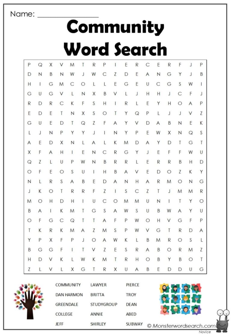 Community Word Search Monster Word Search