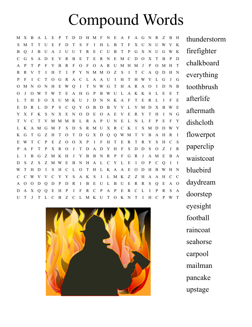 Compound Words Word Search WordMint