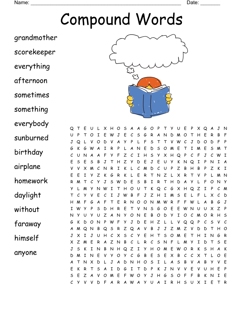 Compound Words Word Search WordMint