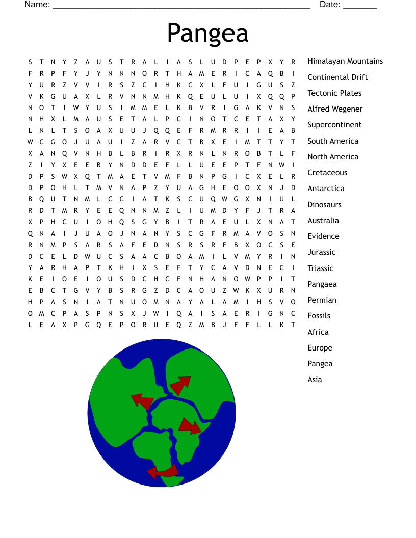 Continents And Oceans Word Search WordMint