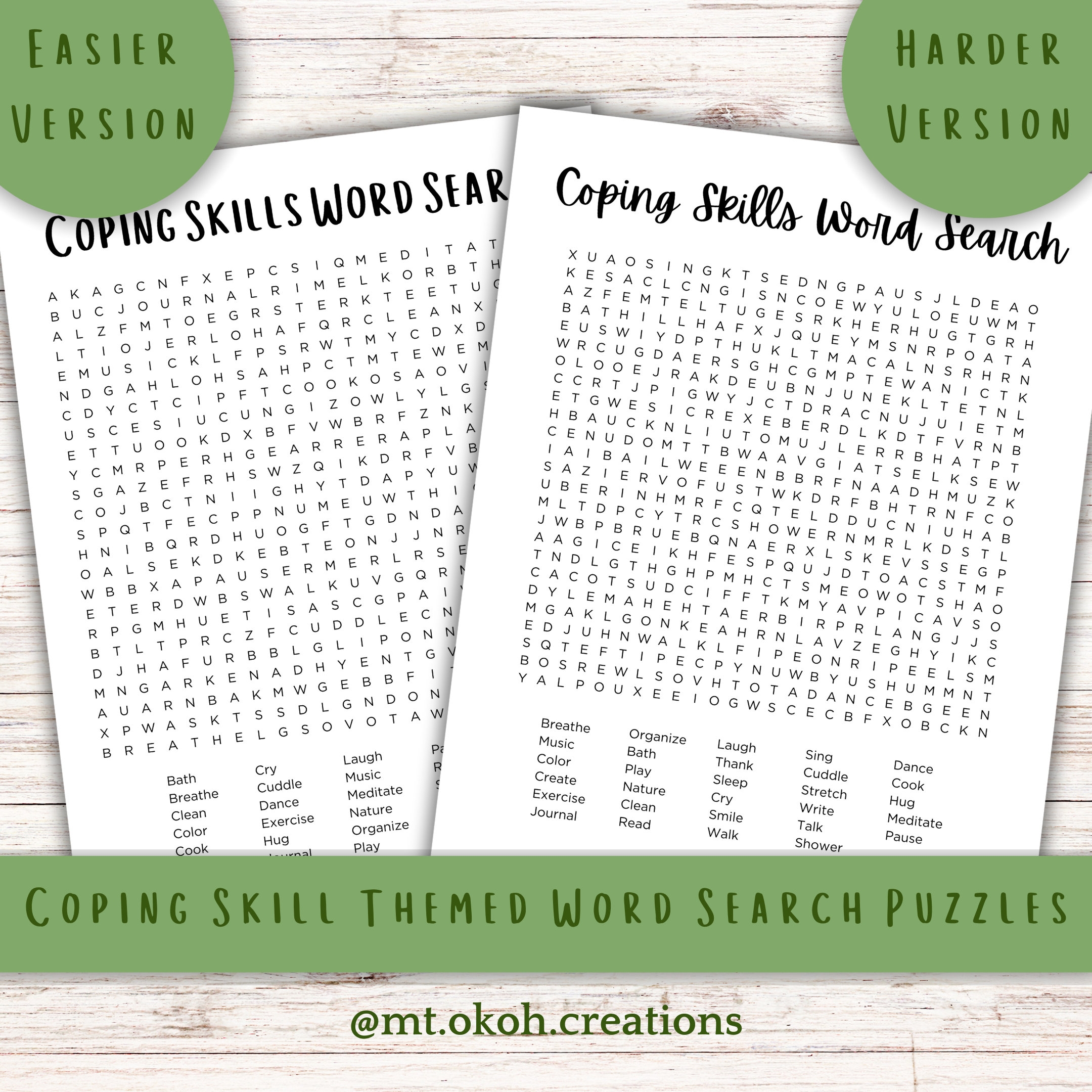 Coping Skills Word Search Free Printable