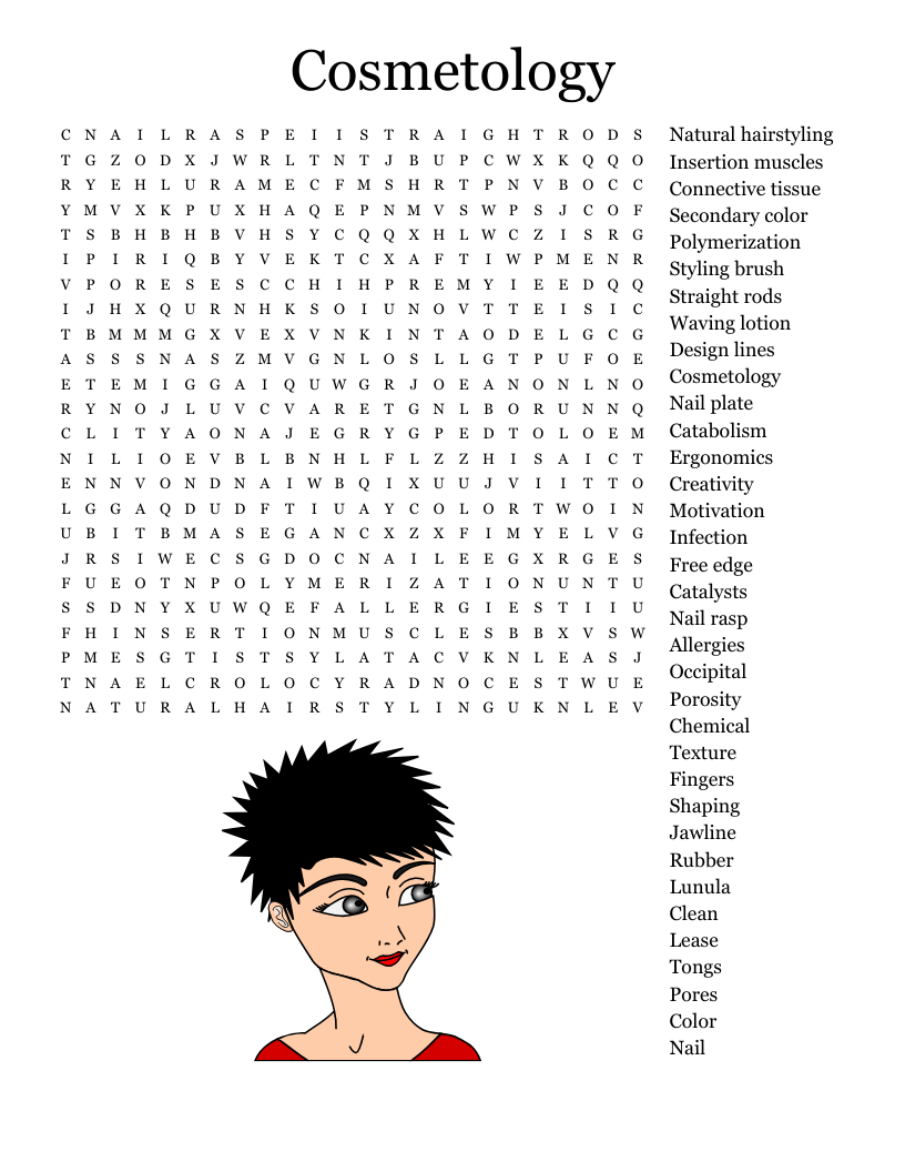 Cosmetology Word Search WordMint