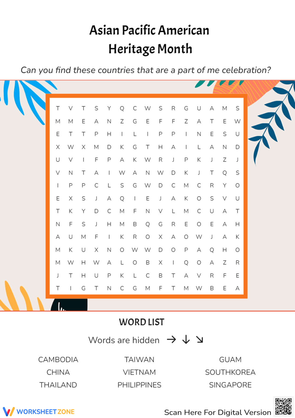 Countries Word Search