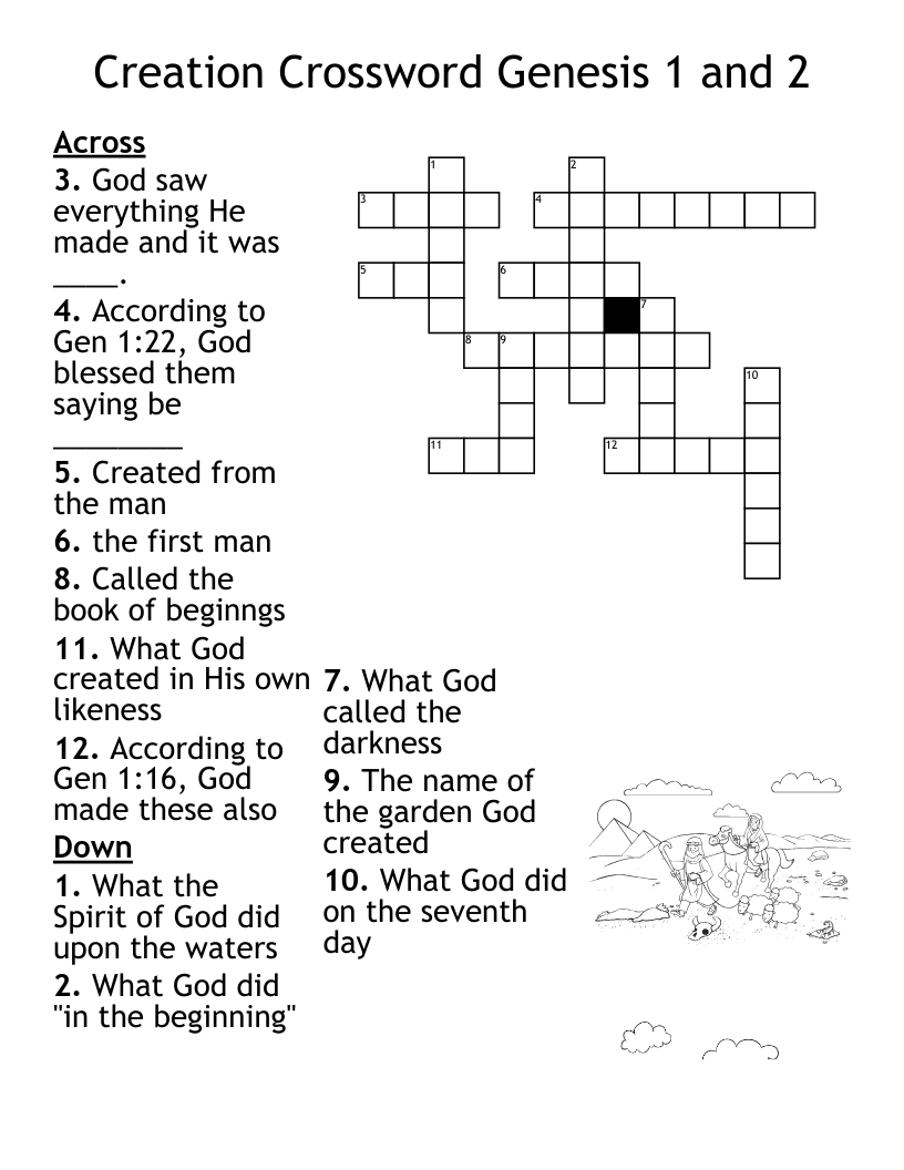 Creation Story Word Search WordMint