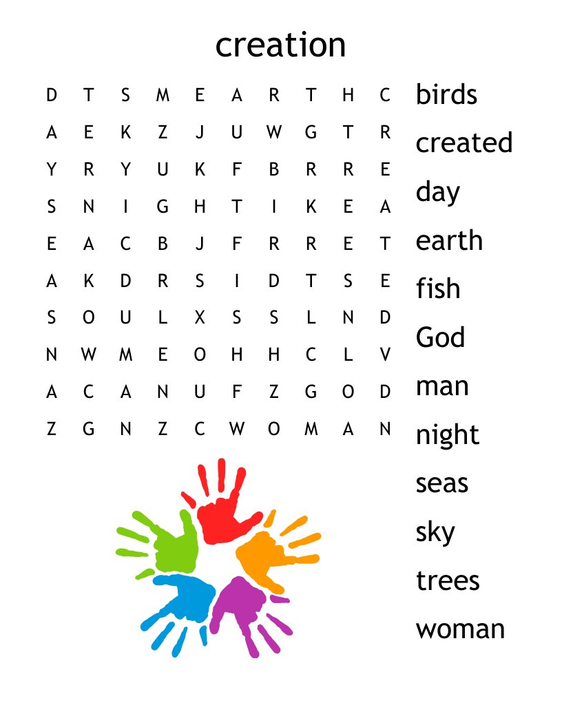 Free Printable Creation Word Search