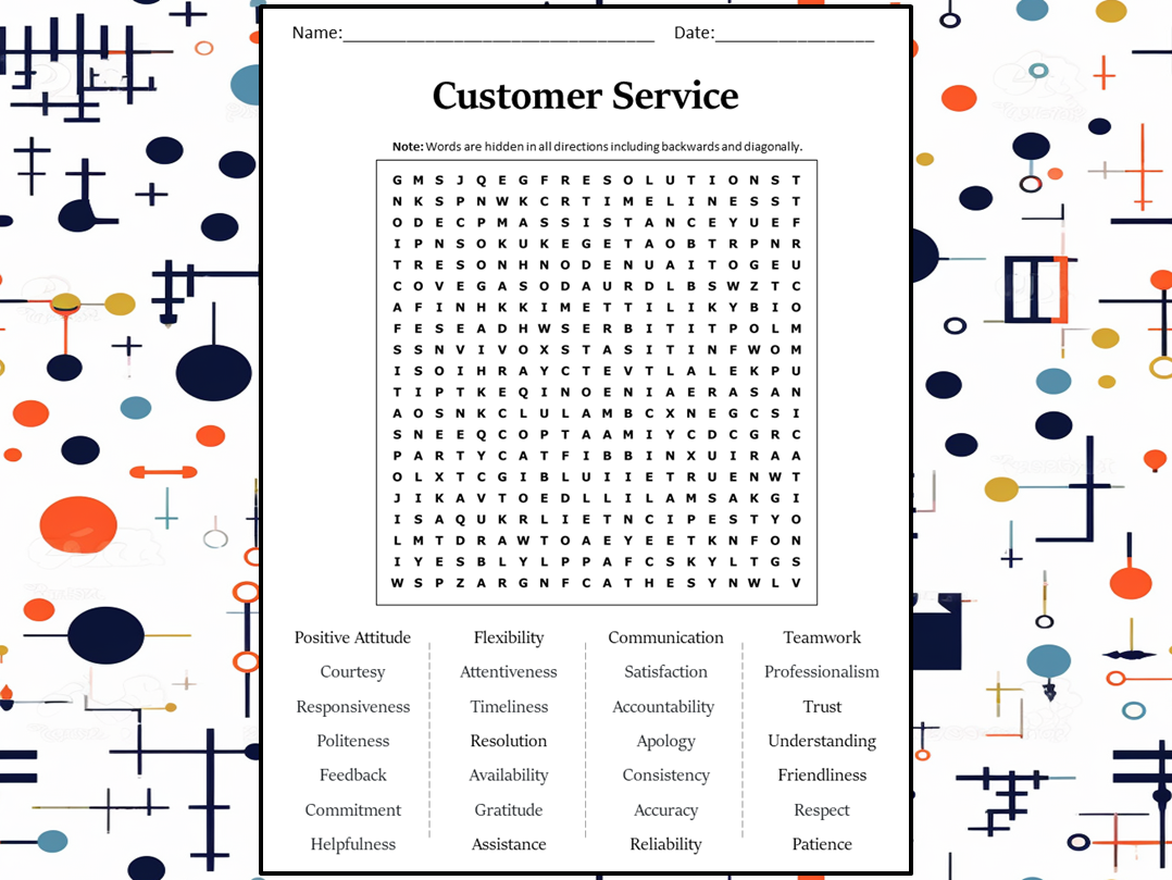 Customer Service Word Search Puzzle Worksheet Activity Teaching Customer Service Word Search Puzzle Worksheet Activity Teaching