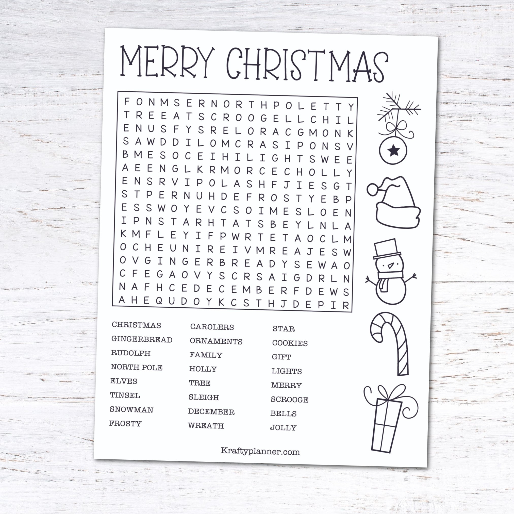 Free Word Search Printables For Christmas