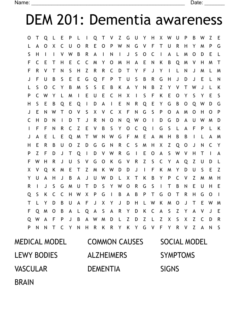 Word Searches For Dementia Patients Printable