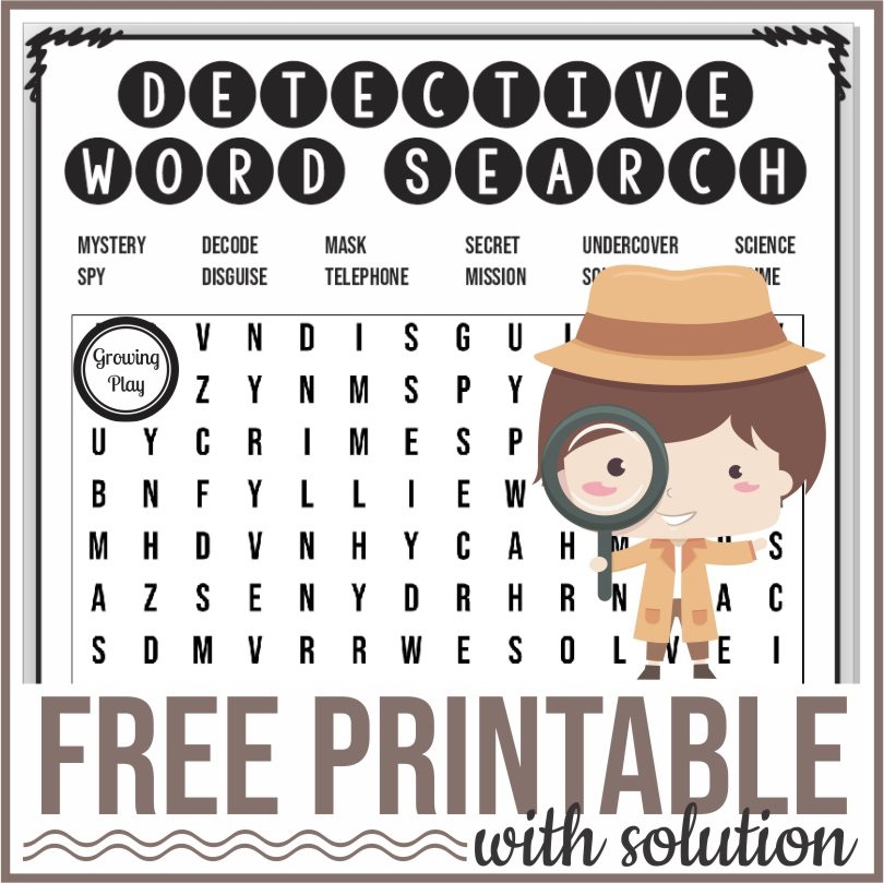 Detective Word Search Puzzle Growing Play