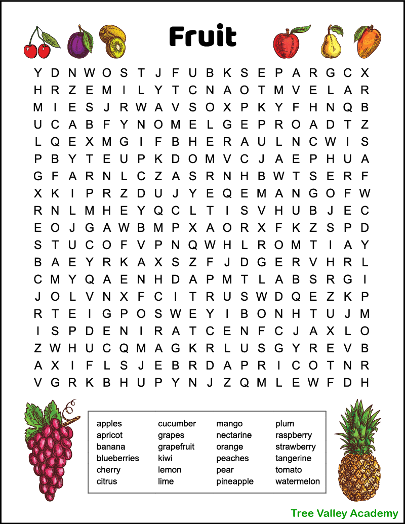 All Free Printable Word Searches