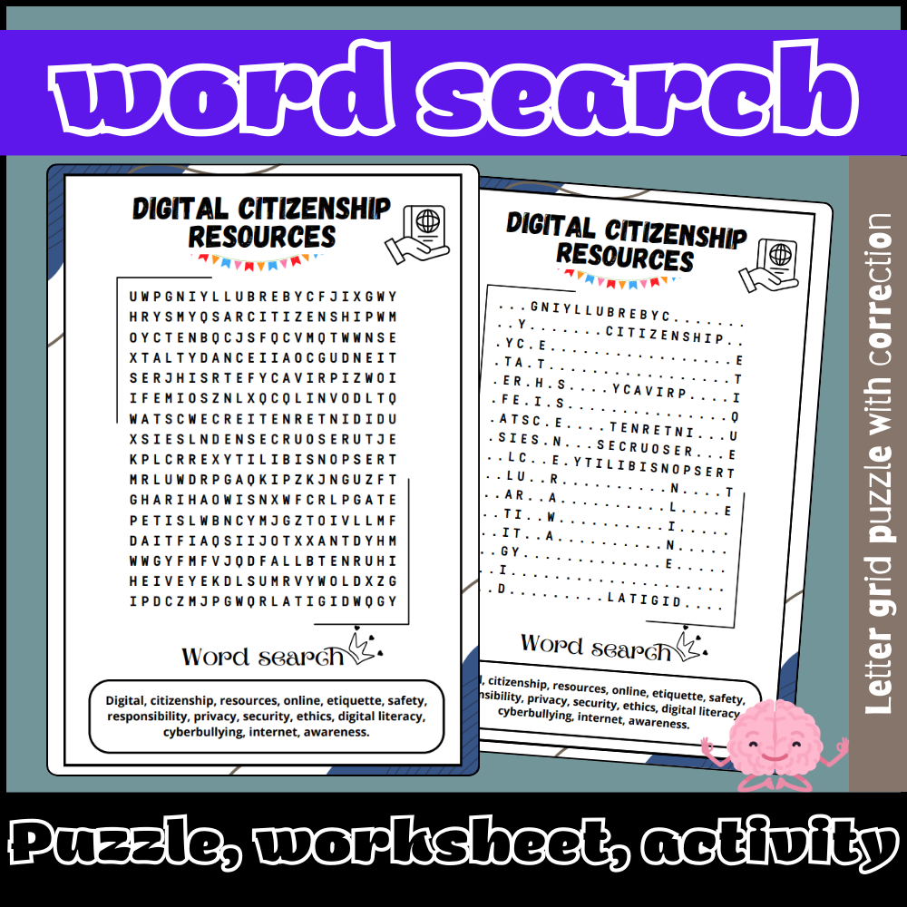 Digital Citizenship Resources Word Search Puzzle Worksheet Activity Made By Teachers