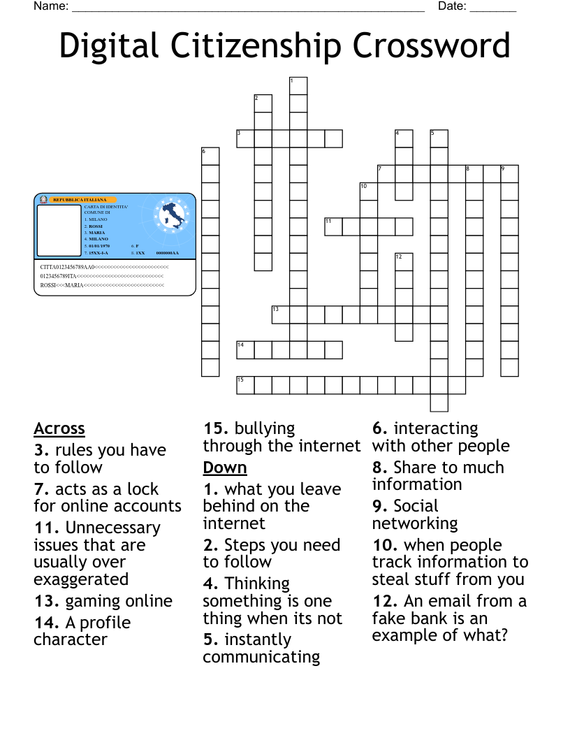 Digital Citizenship Terms Word Search WordMint