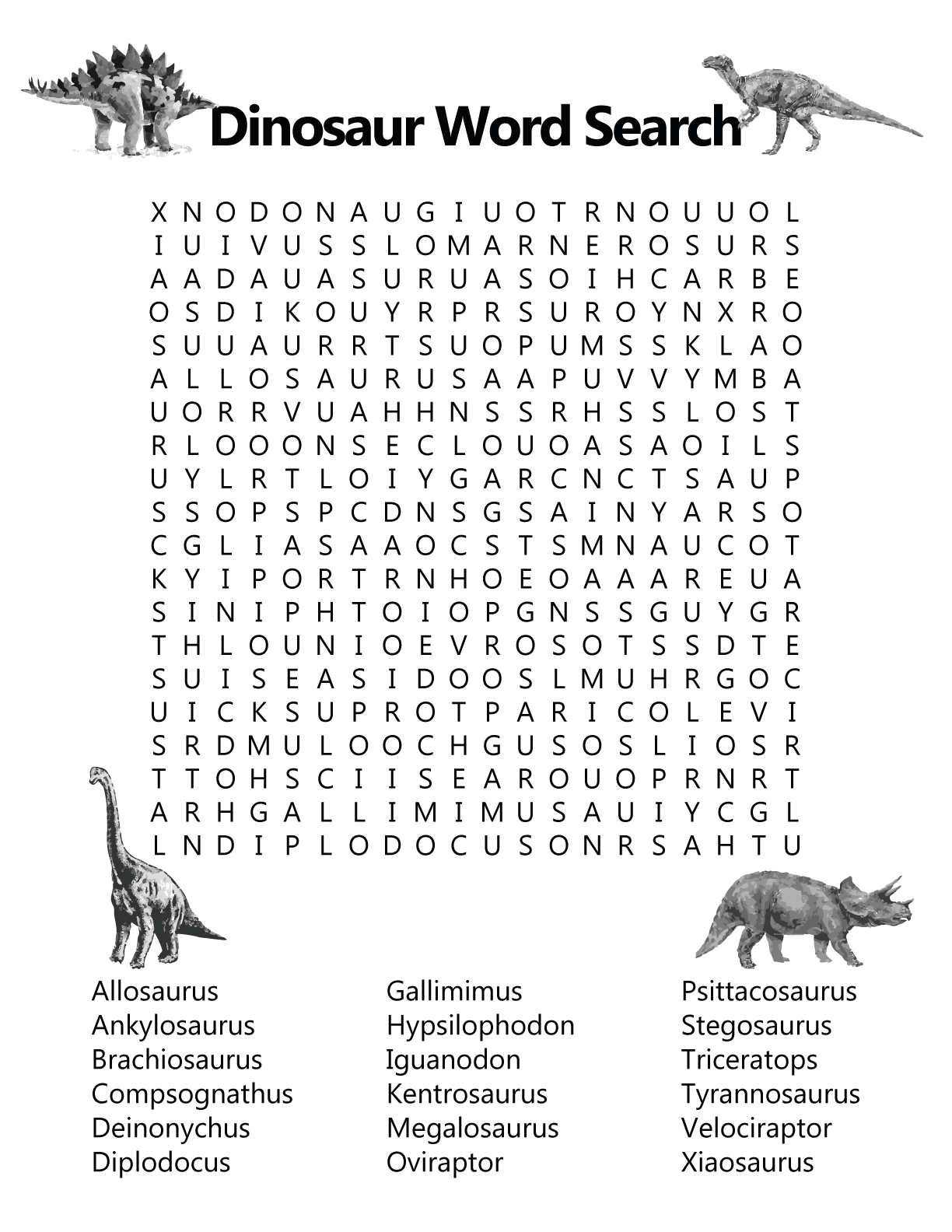 Word Search Printable Brainzilla