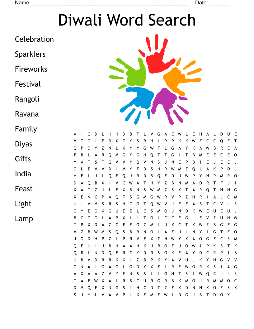 Diwali Word Search WordMint
