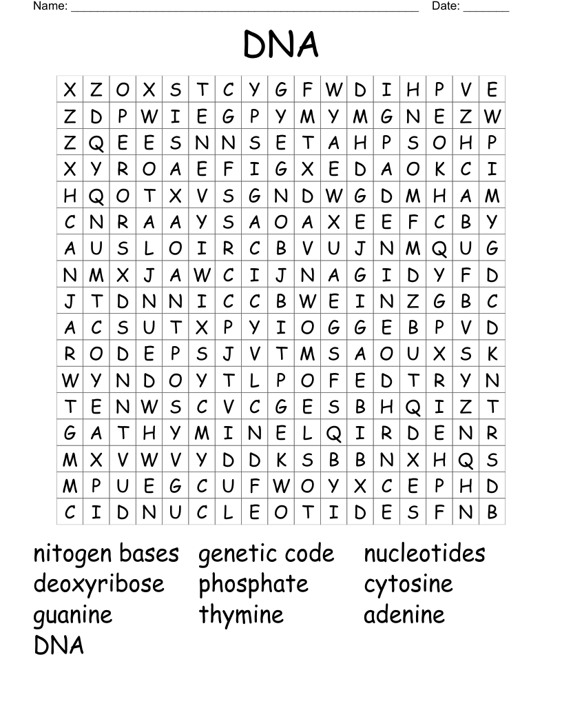 DNA Word Search WordMint
