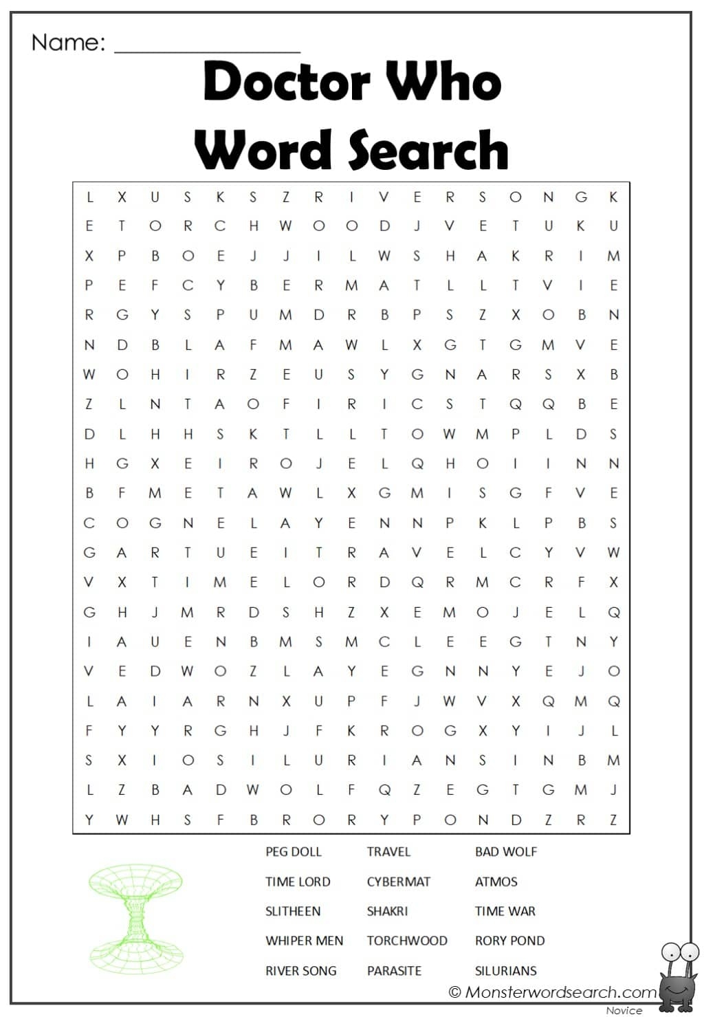 Doctor Who Word Search Monster Word Search