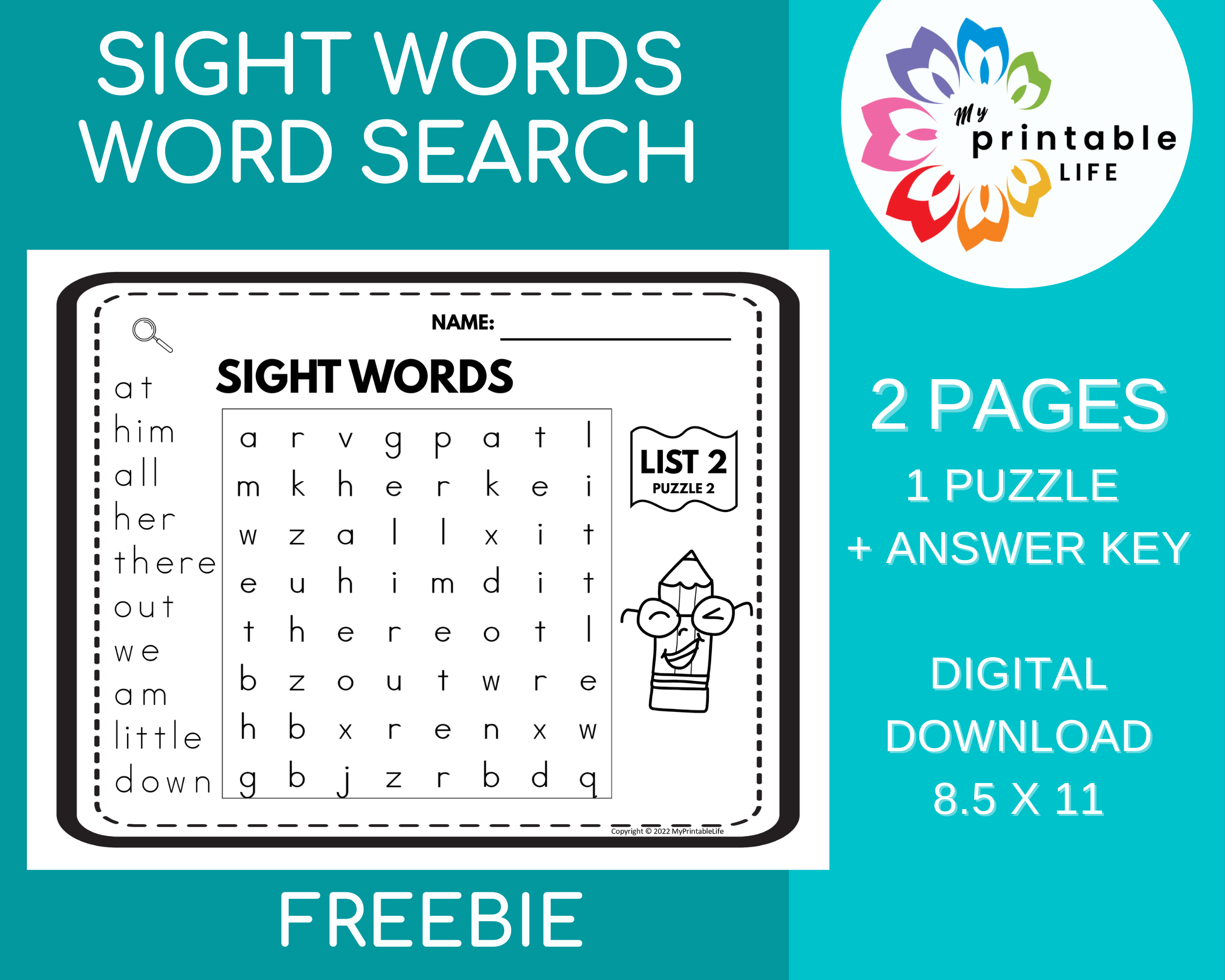 High Frequency Words Word Search Printable