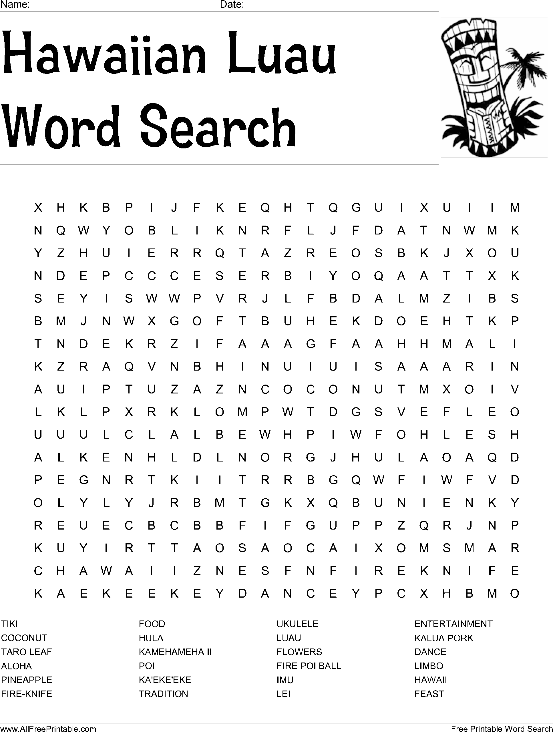 Download Hawaiian Luau Word Search Main Image Bestickers Wall Vinyl Sticker Decals Mural Room Design PNG Image With No Background PNGkey