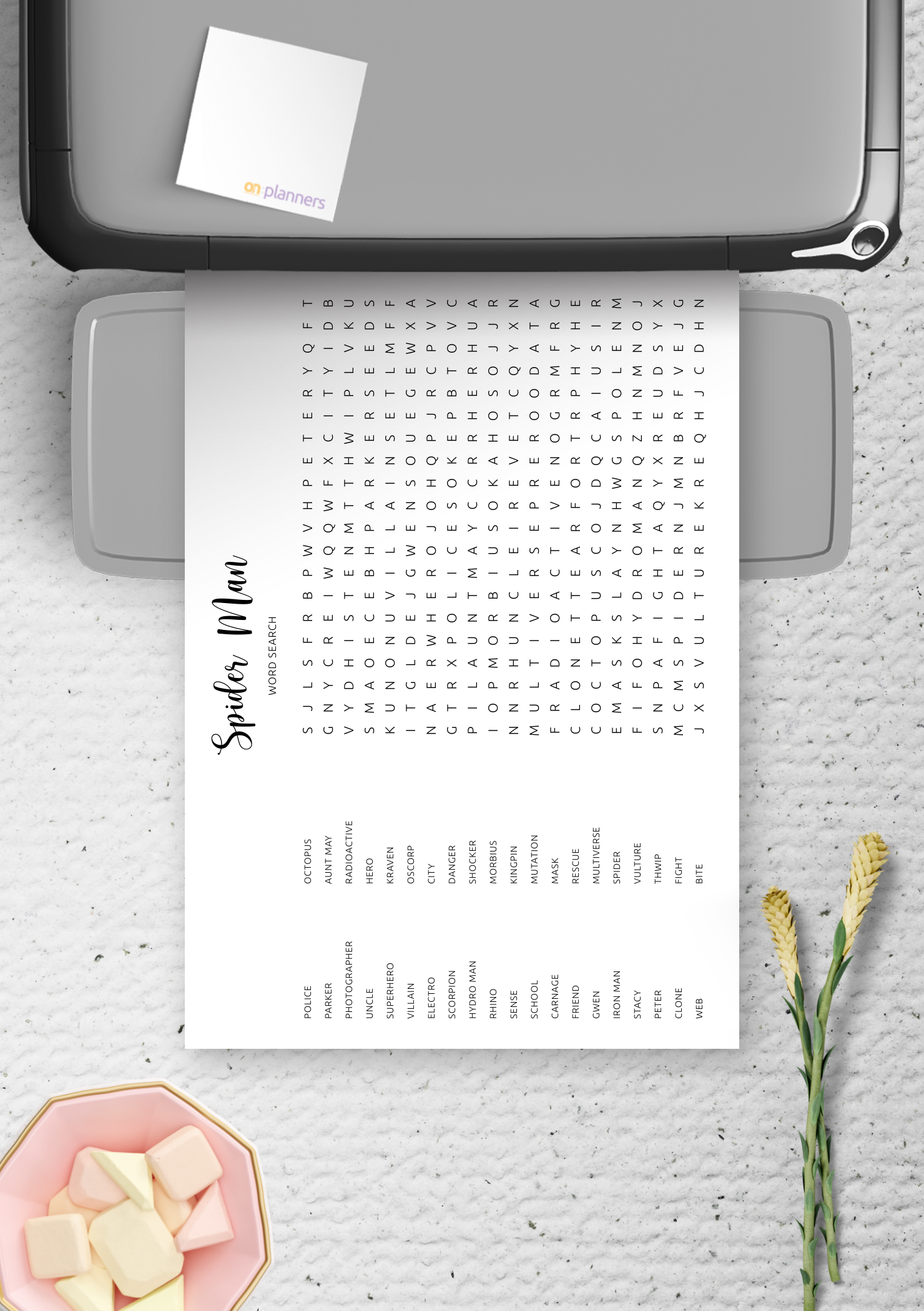 Spider Man Word Search Printable