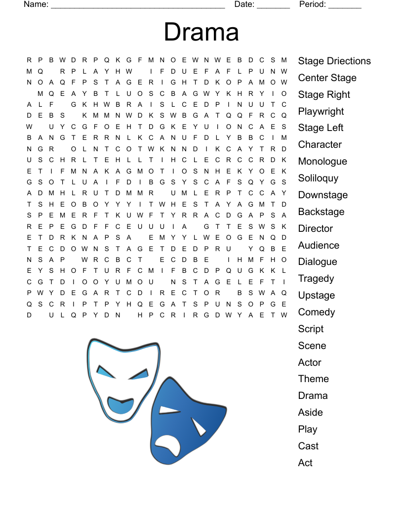 Drama Elements Word Search WordMint