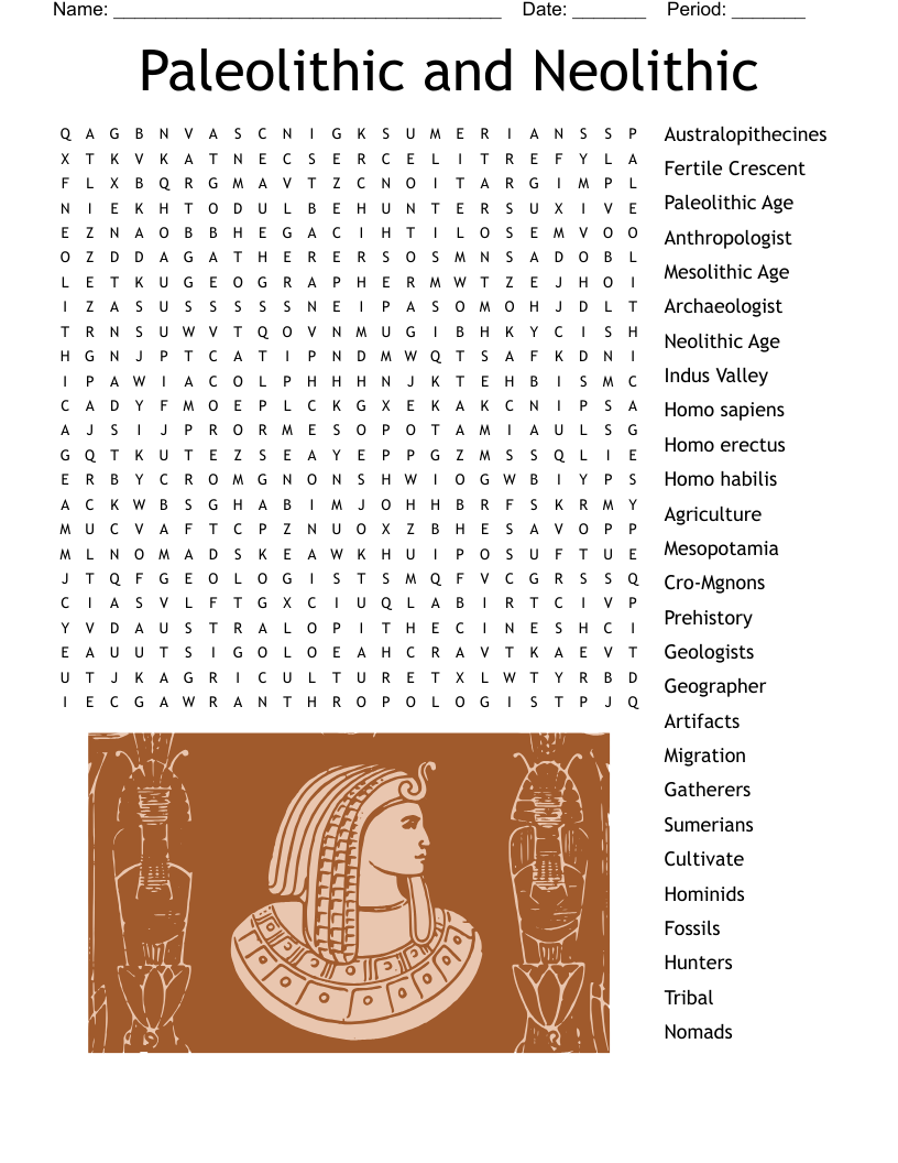 Early Humans Word Search WordMint