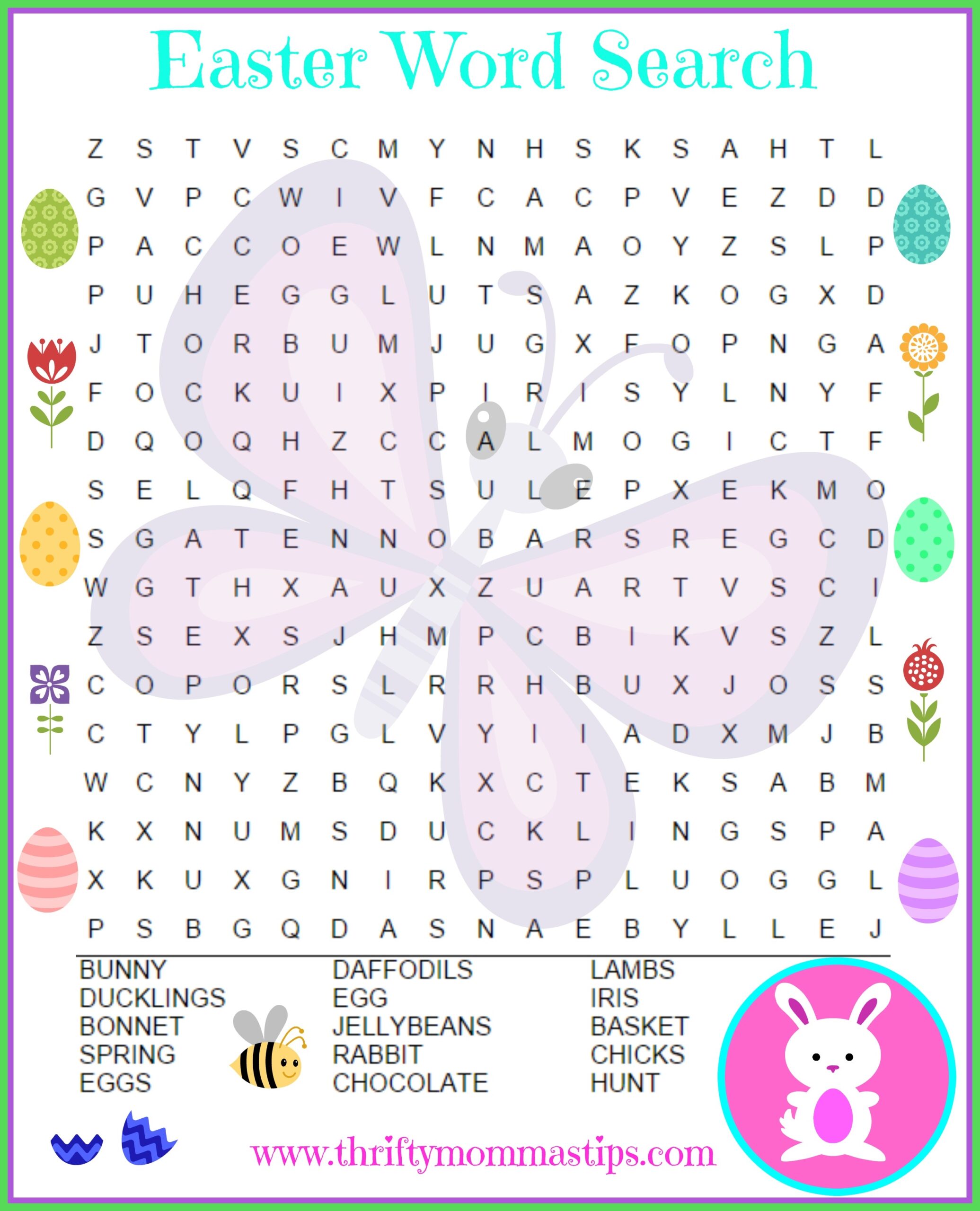Printable Easter Word Search Puzzles