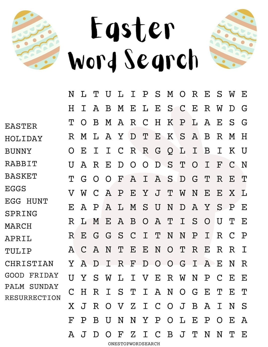 Free Easter Word Search Printable Worksheets