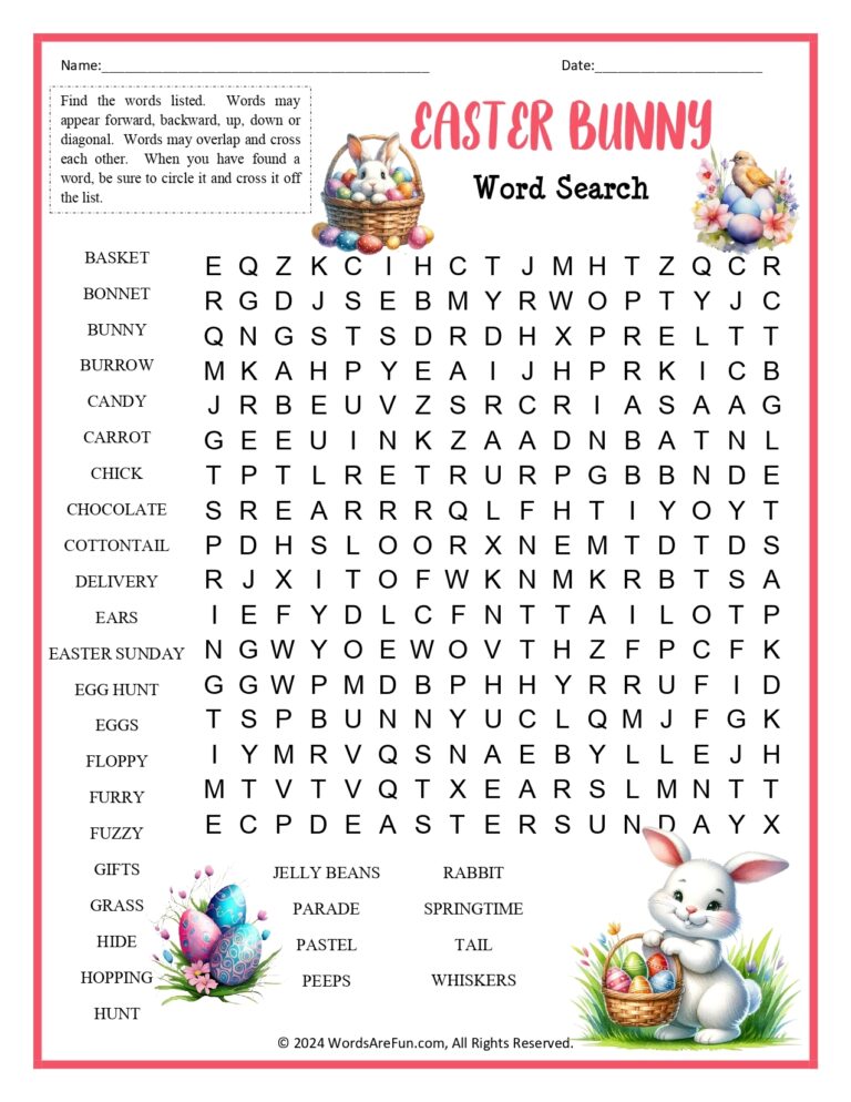 Easter Word Search Puzzles